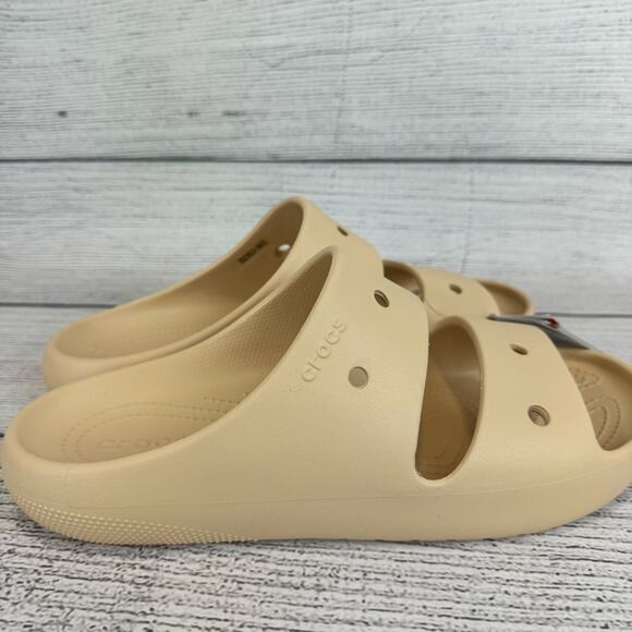 Crocs Unisex Cream Classic Slip On Sandals Size Men's 11 - Picture 6 of 7